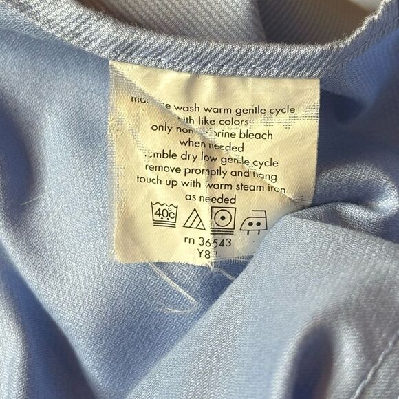 Calvin Klein Non-Iron Slim Fit Blue Dress Shirt size 17.5 - Picture 6 of 6